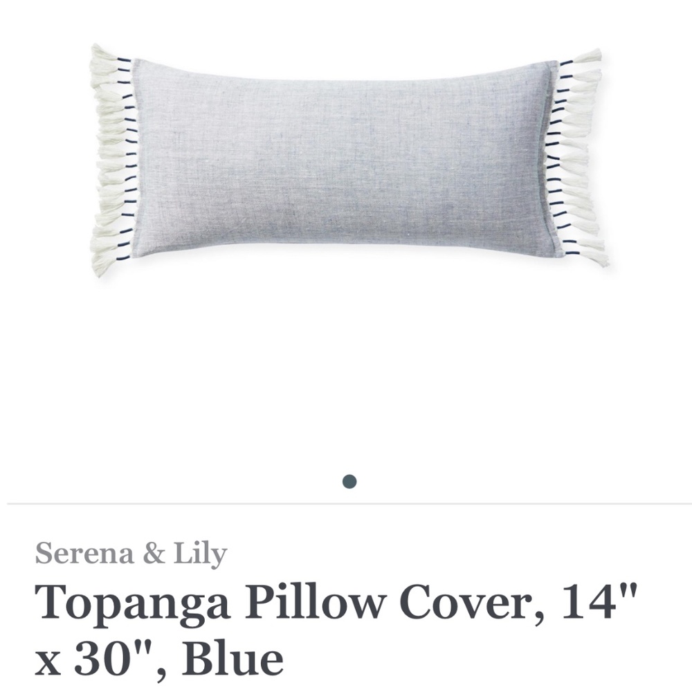 Serena & Lily Topanga Pillow Cover 14x30 in blue